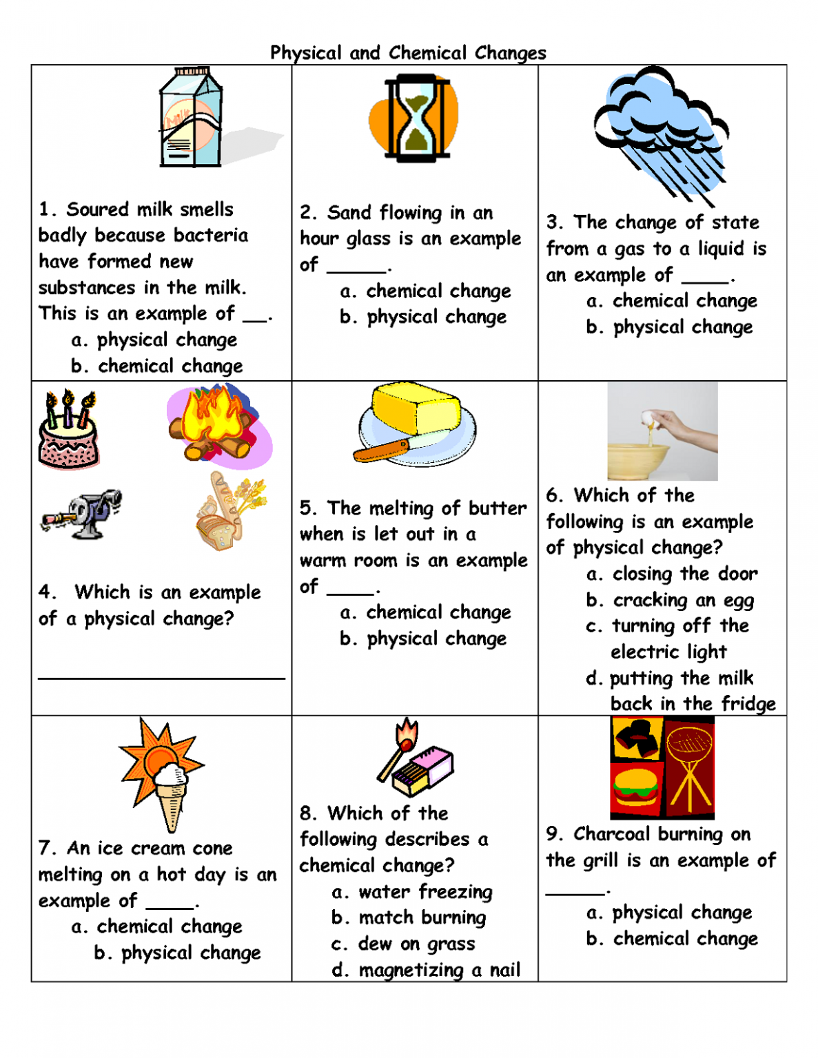 Free Chemical Change Vs Physical Change Worksheet Download Free Chemical Change Vs Physical Change Worksheet Png Images Free Worksheets On Clipart Library