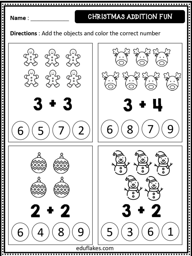 free math printouts for kindergarten