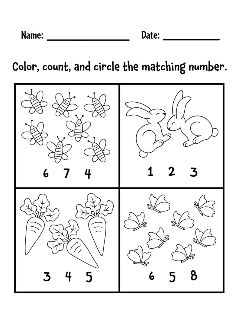 colour and count worksheets colour and count worksheets
