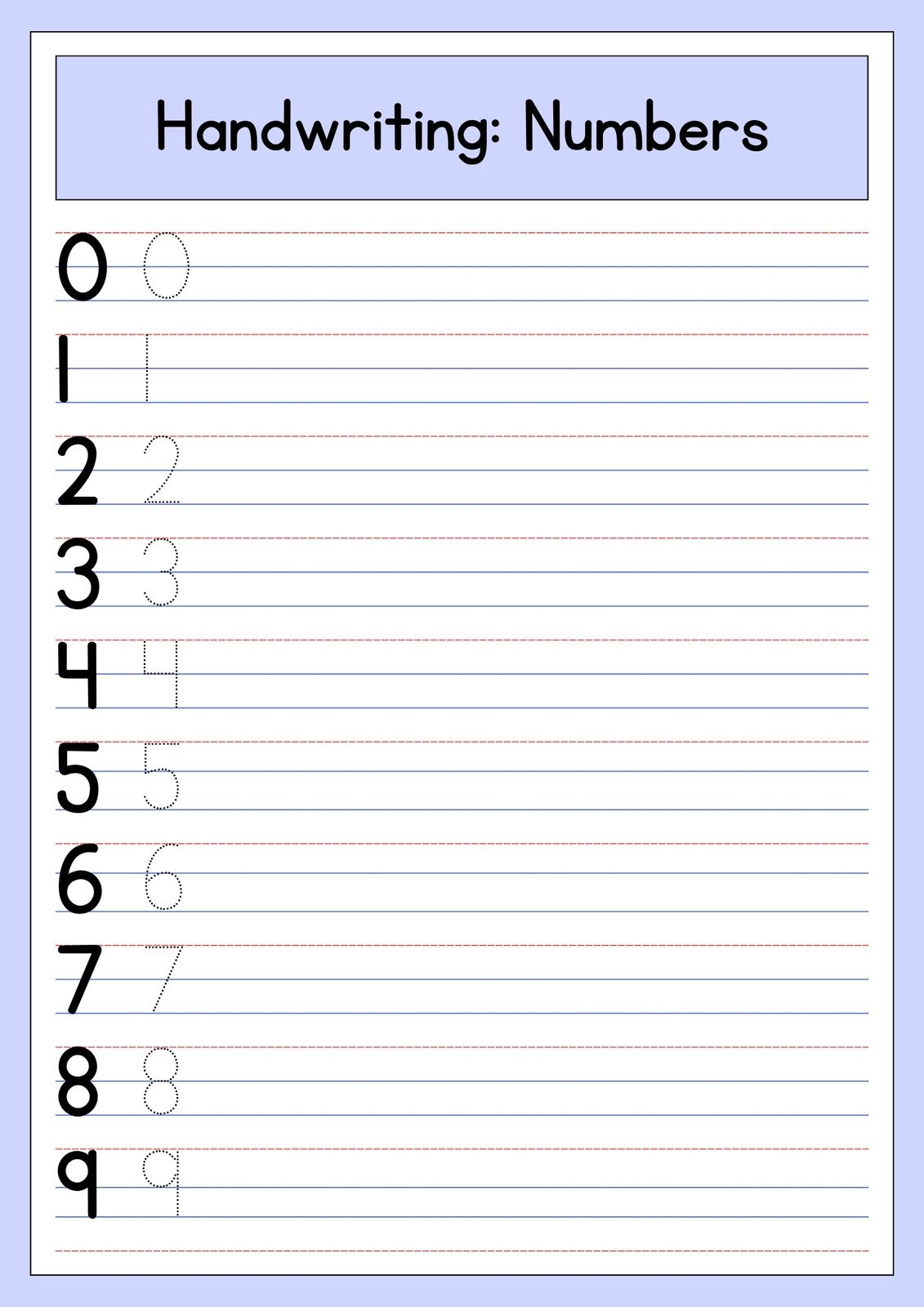 free printable kindergarten handwriting worksheets