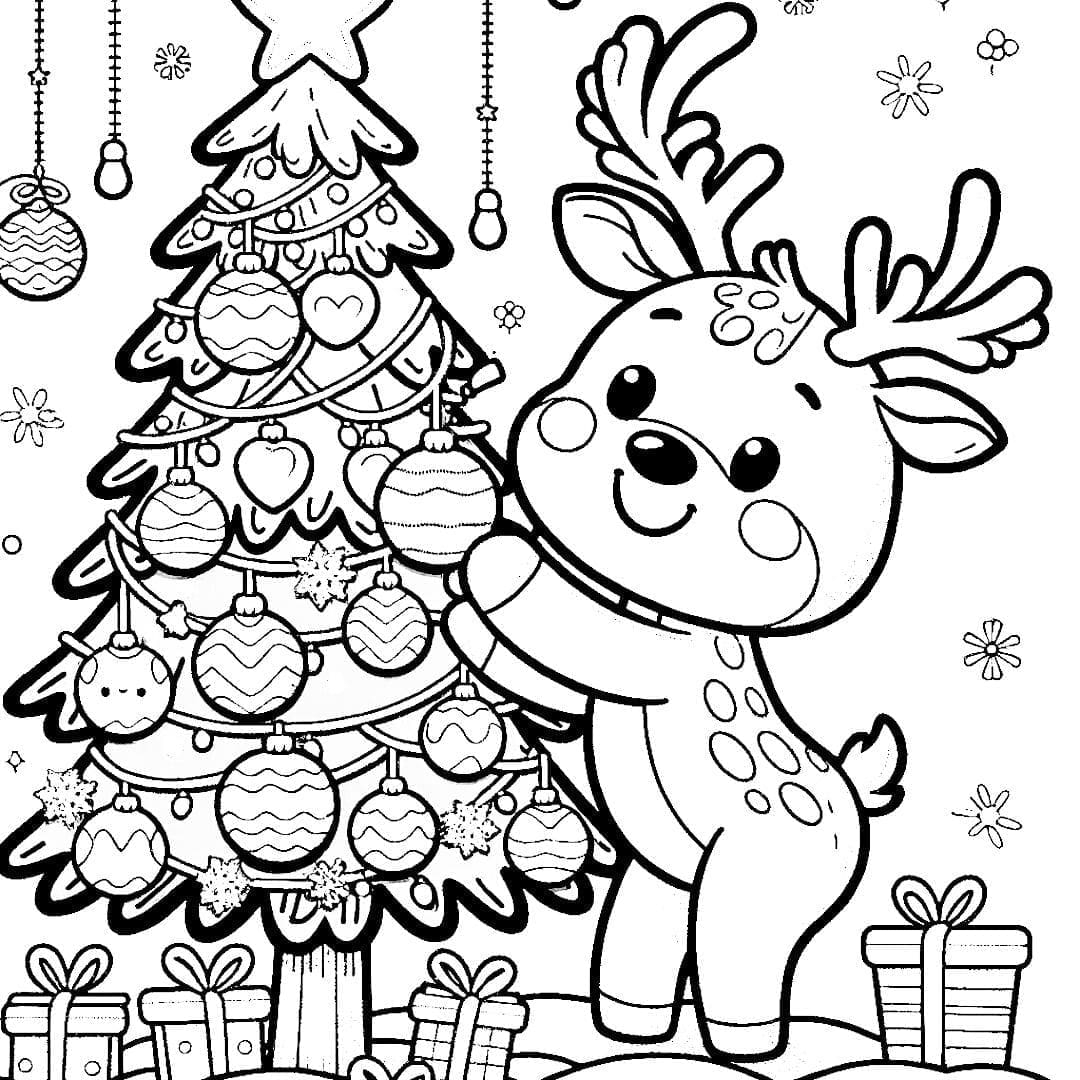 reindeer coloring pages pdf