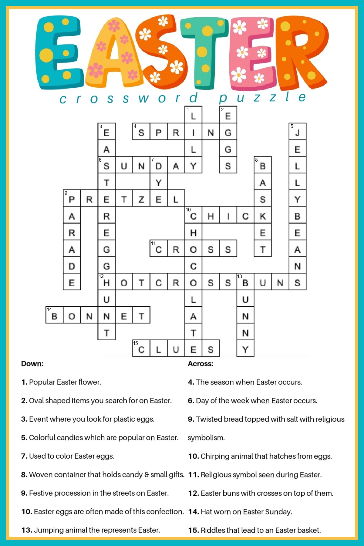 easy printable crosswords with answers