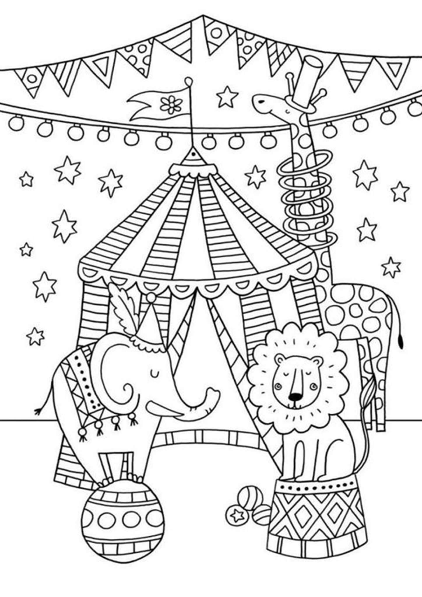 circus pictures to color