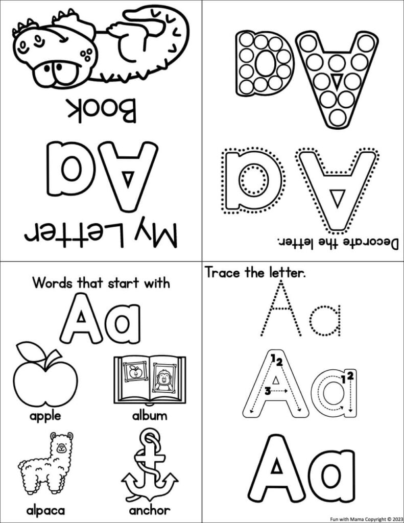 Free Letter A Worksheets For Preschool Kindergarten Fun With Mama Free Letter A Worksheets For Preschool Kindergarten Fun With Mama