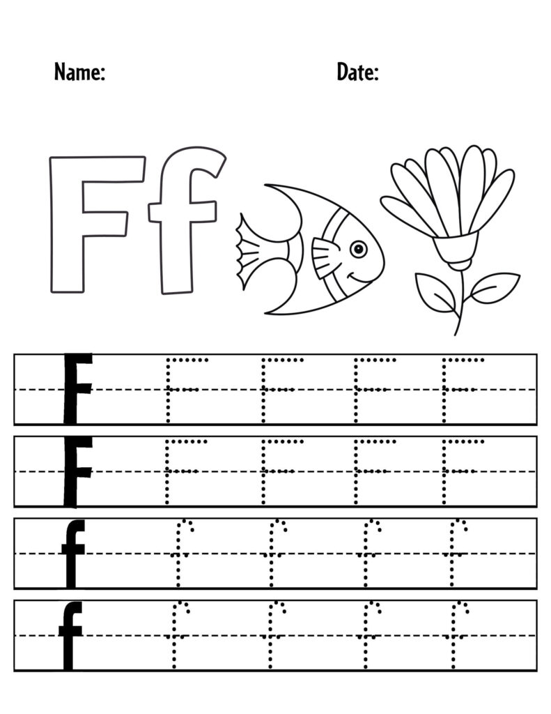 free printable letter f worksheets