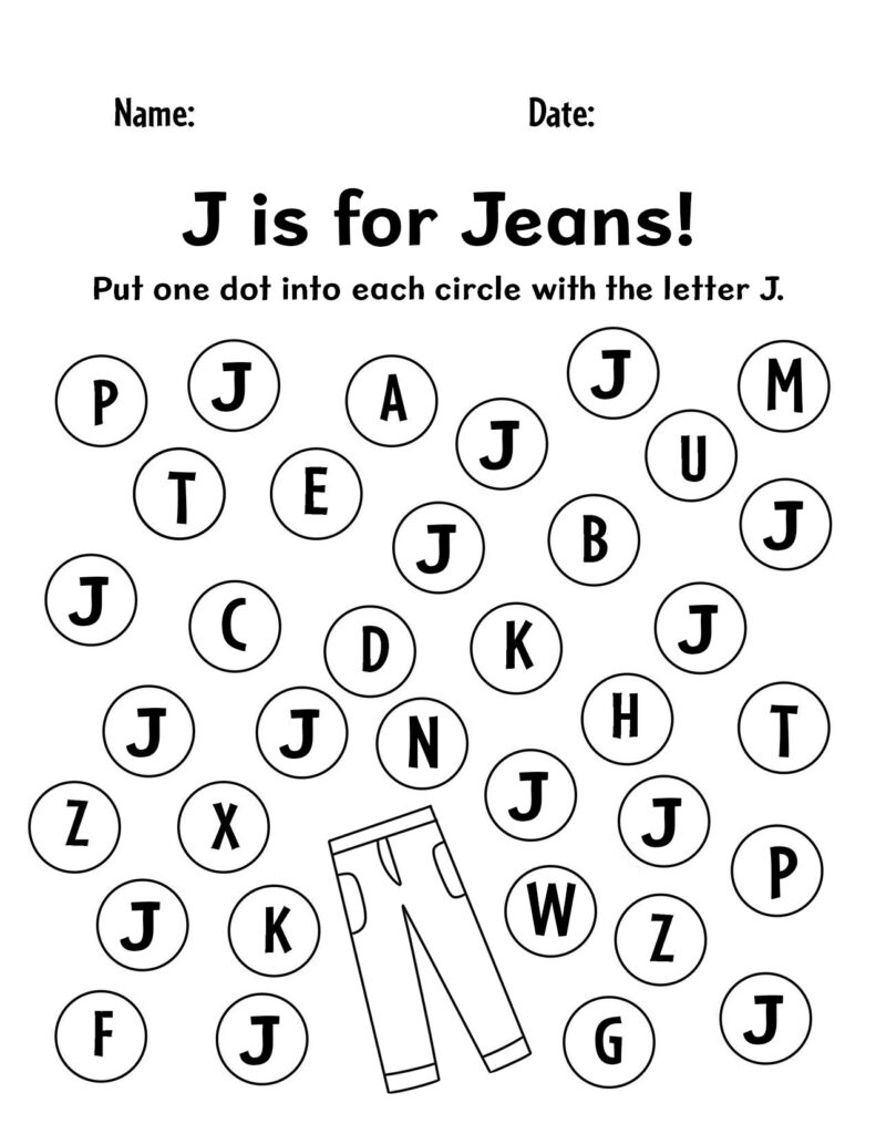 FREE Letter J Worksheets For Preschool The Hollydog Blog