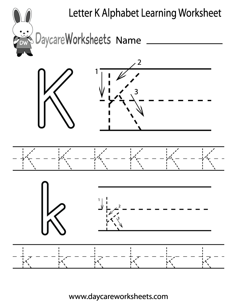 letter k worksheets for preschoolers