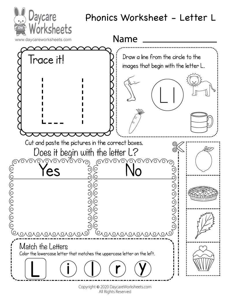 Free Letter L Phonics Worksheet For Preschool Beginning Sounds Free Letter L Phonics Worksheet For Preschool Beginning Sounds