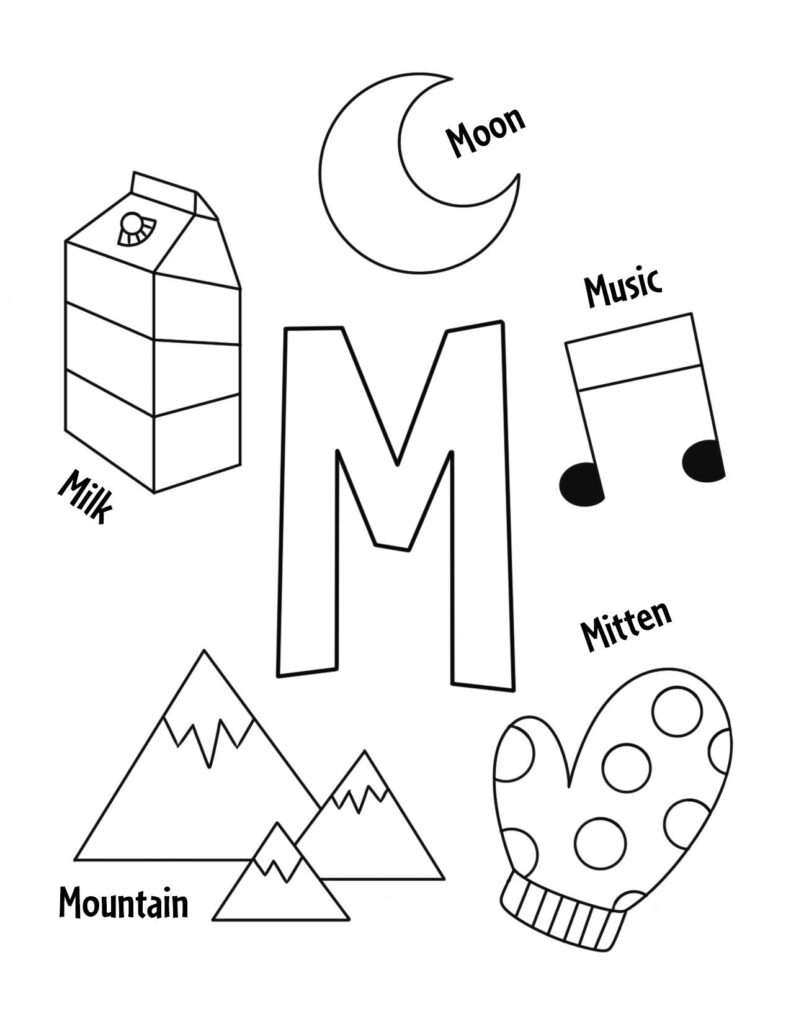 letter m coloring sheet