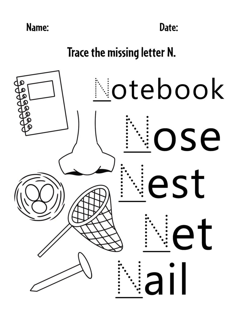 Free Letter N Worksheets For Preschool The Hollydog Blog