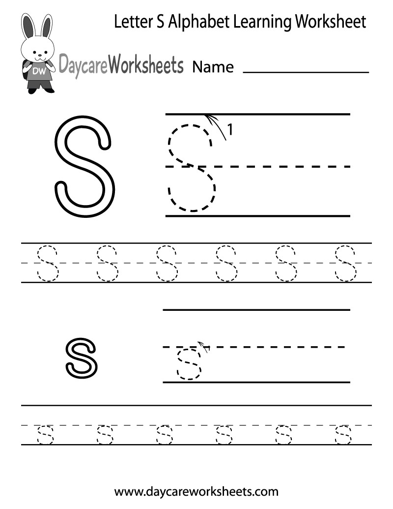 letter s worksheet preschool