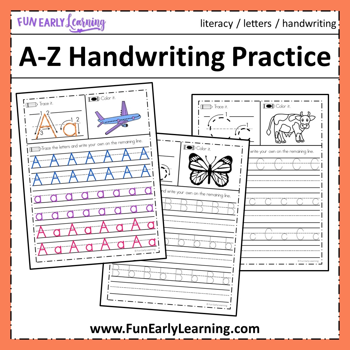 kindergarten writing letters practice