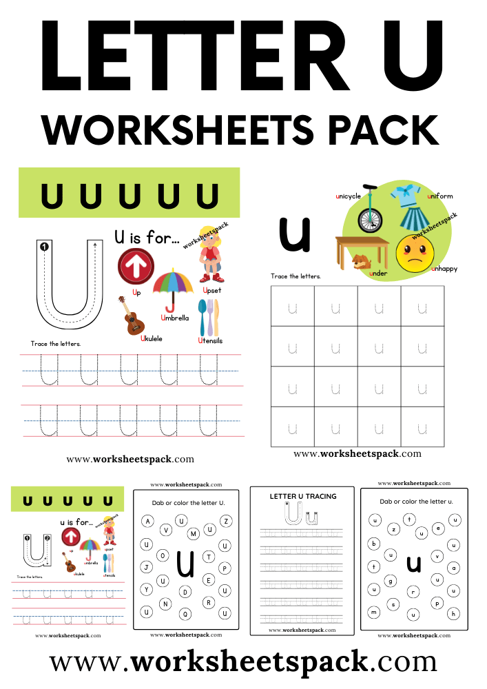 Free Letter U Printable Worksheets PDF Worksheetspack