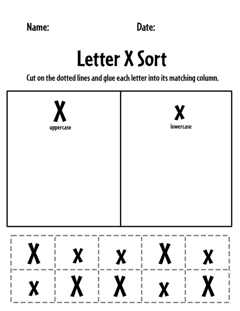 worksheets for letter x