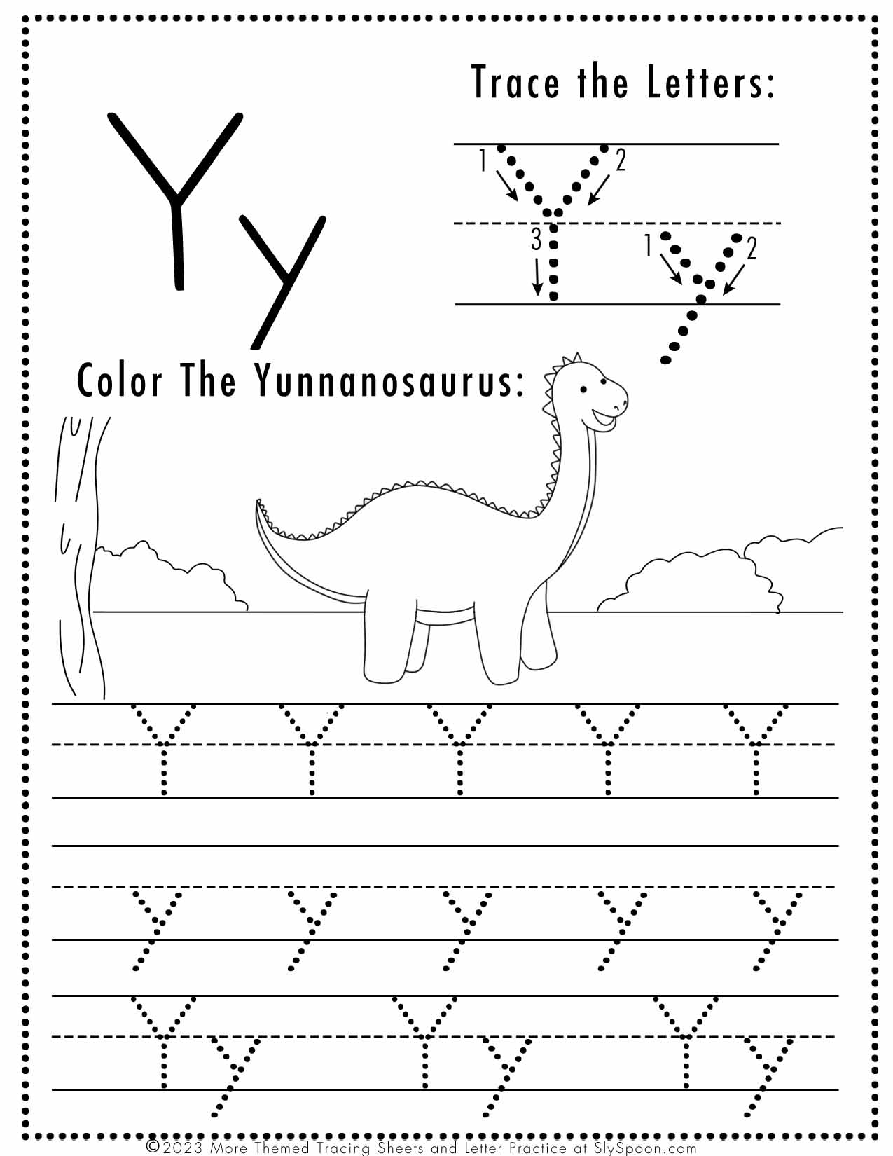 letter y preschool worksheets