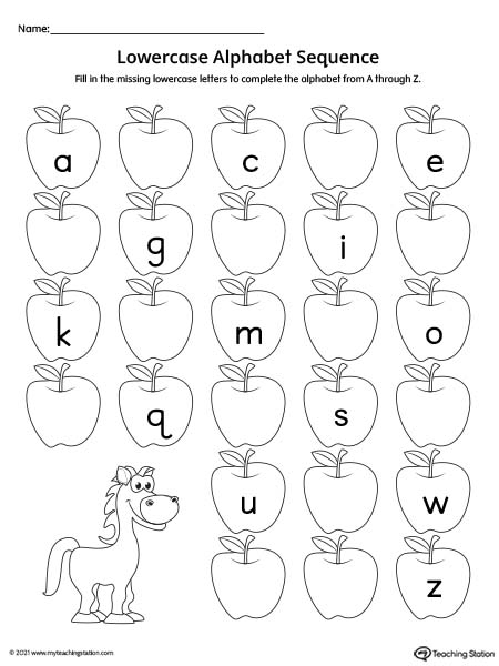 FREE Lowercase Alphabet Sequence Printable PDF MyTeachingStation FREE Lowercase Alphabet Sequence Printable PDF MyTeachingStation