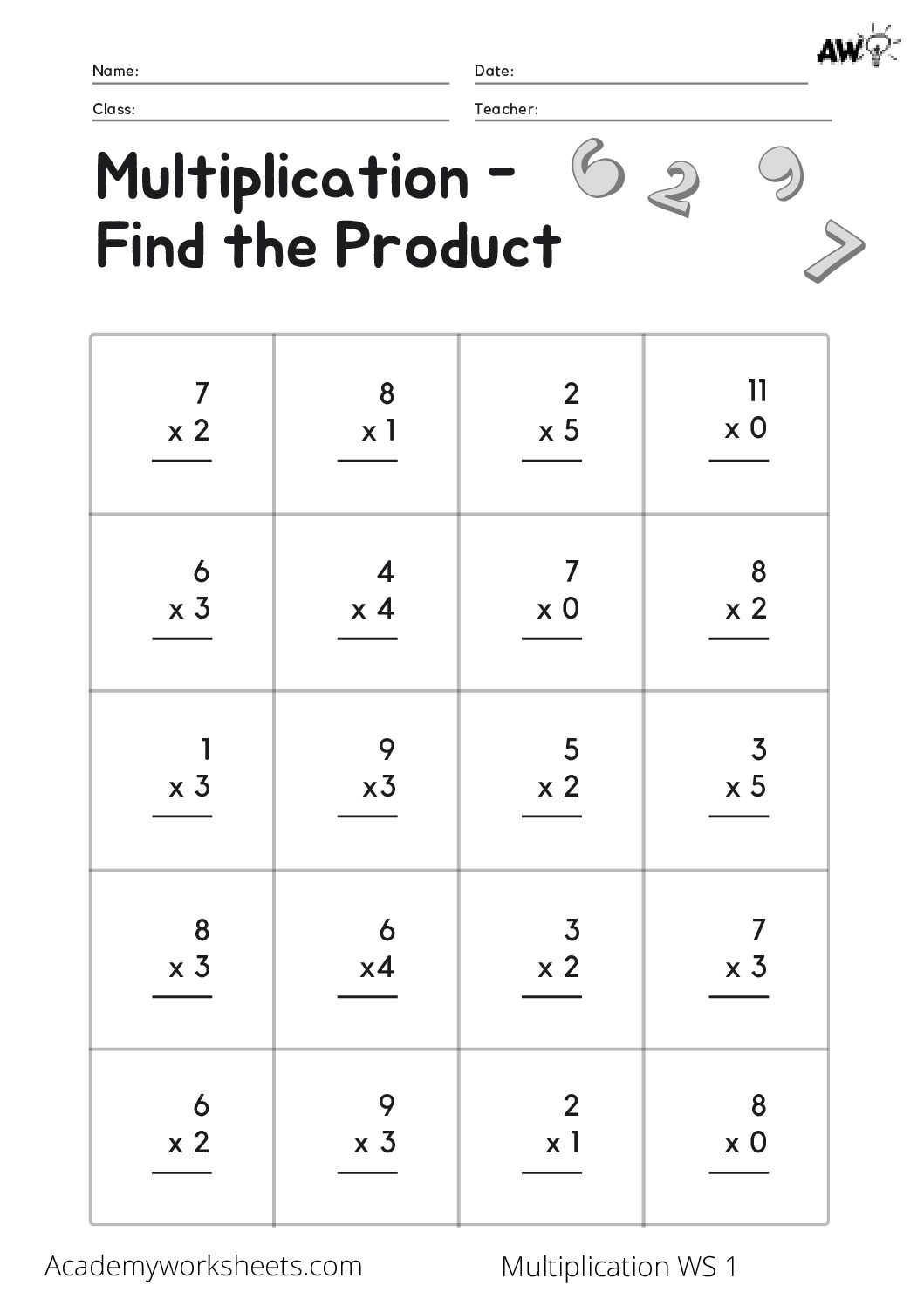 Free Math Multiplication Teacha Worksheets Library