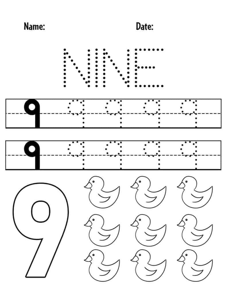 number 9 worksheet preschool printable number 9 worksheet preschool printable