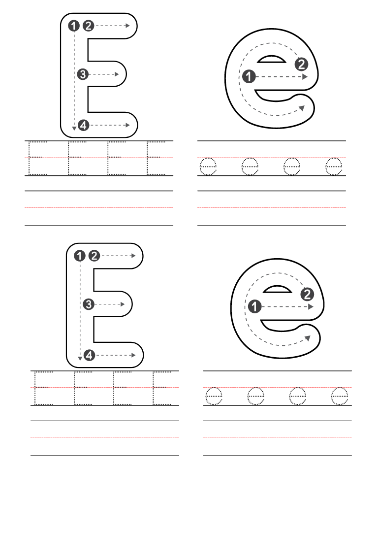 letter e worksheets preschool
