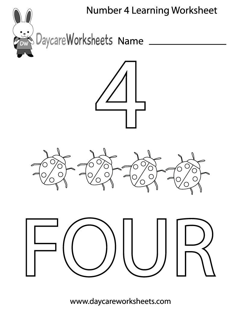 worksheet of number 4