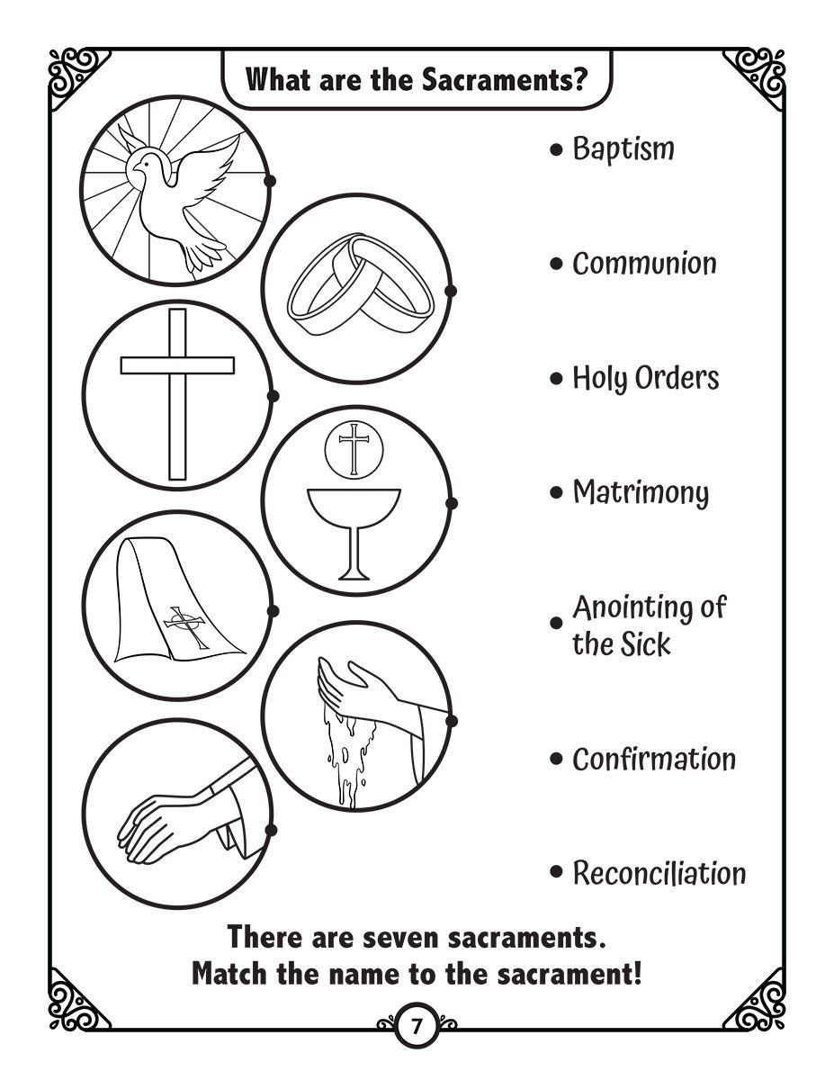 Free Printable 7 Sacraments Worksheet TheCreativeCanvas