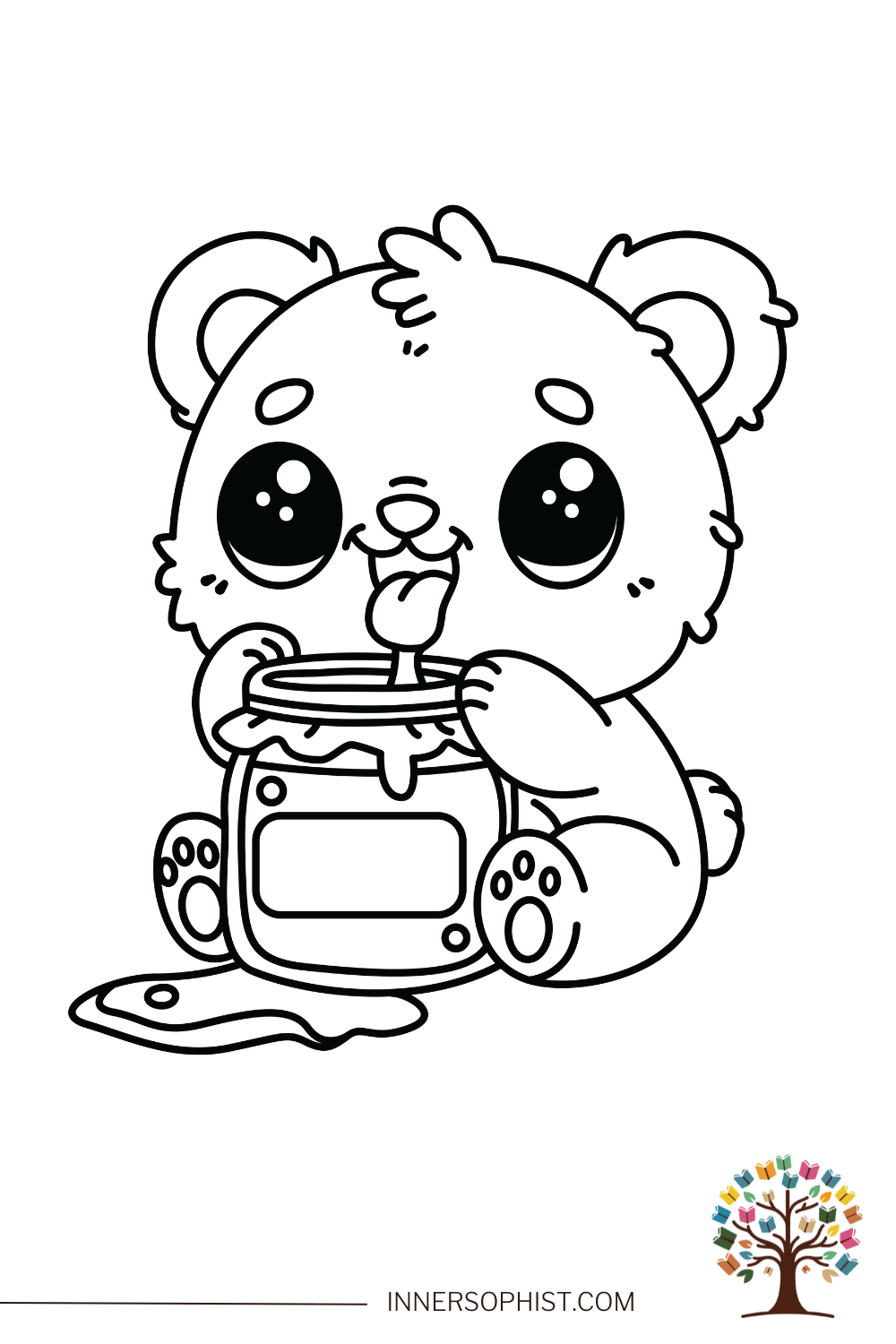 Free Printable Bear With Jar Coloring Page InnerSophist Free Printable Bear With Jar Coloring Page InnerSophist