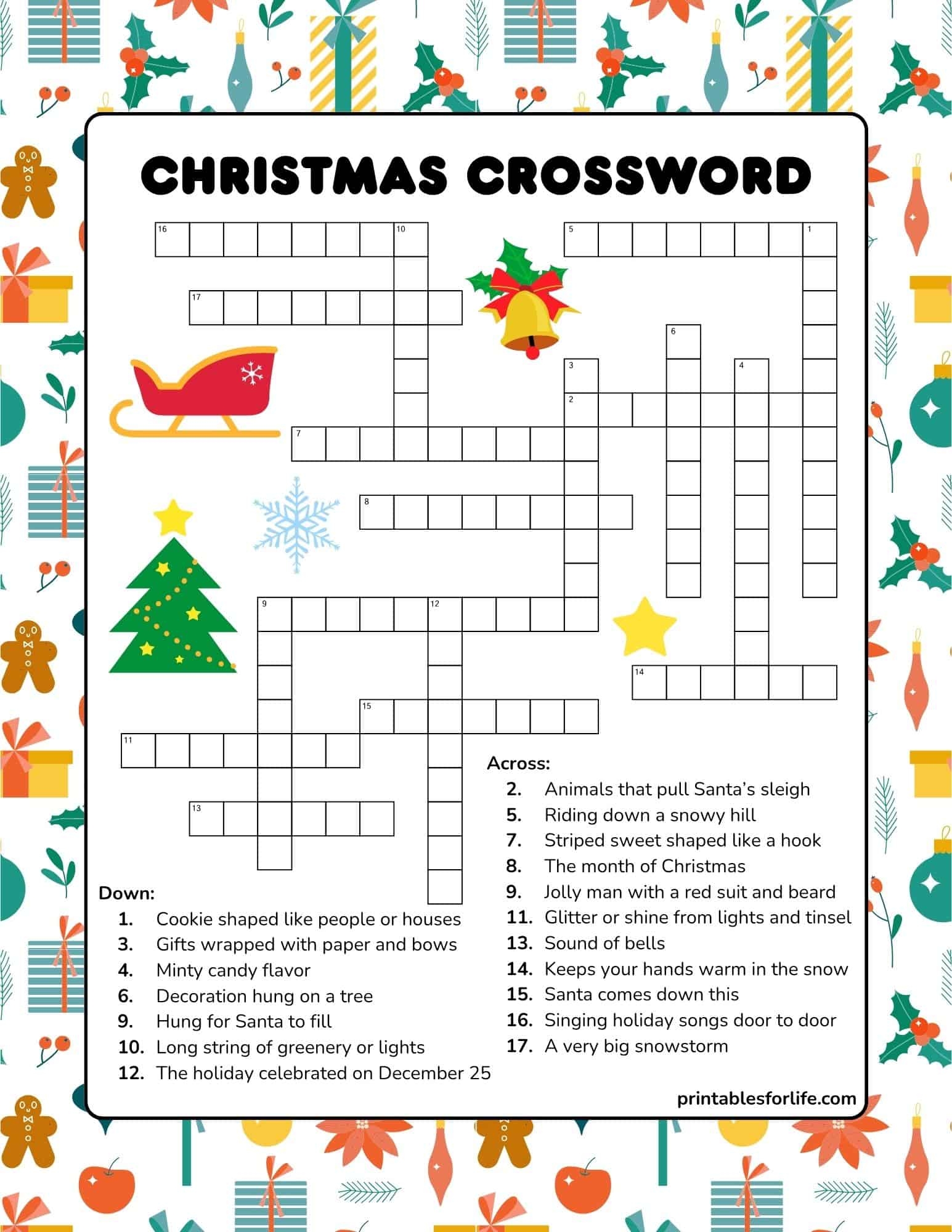 Free Printable Christmas Crossword Puzzle For Kids Free Printable Christmas Crossword Puzzle For Kids