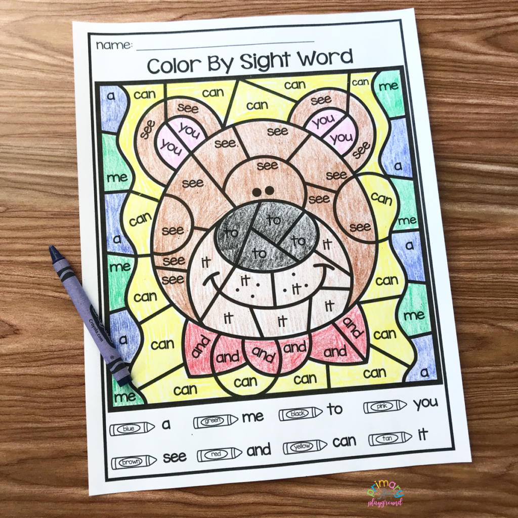 colour by sight word