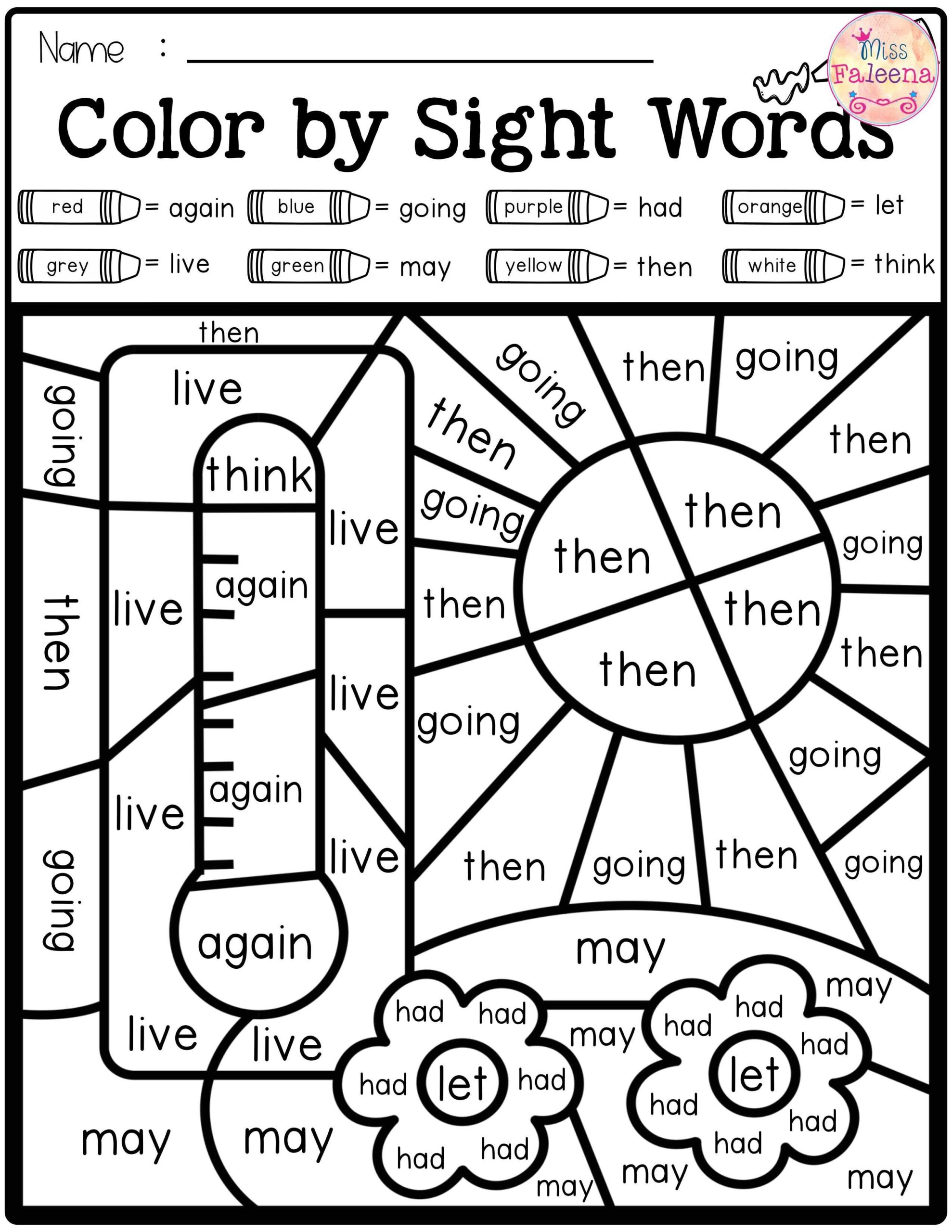Free Printable Color By Sight Word Worksheets Shunbidinasi1980 s Ownd Free Printable Color By Sight Word Worksheets Shunbidinasi1980 s Ownd