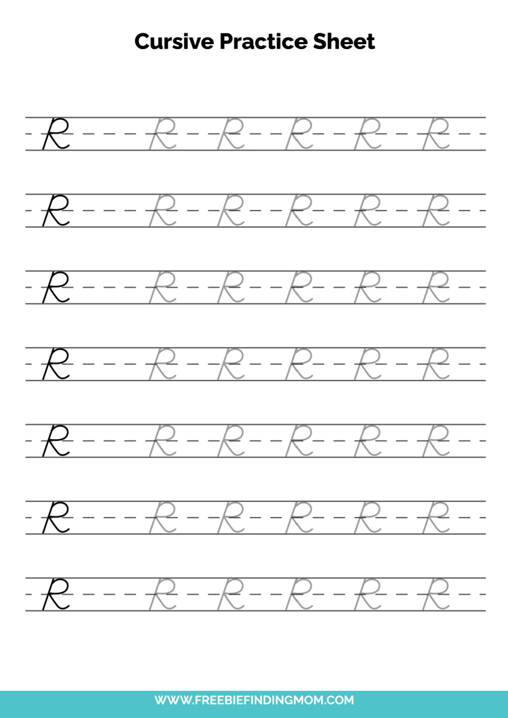 Free Printable Cursive Alphabet Practice Sheets Capital R
