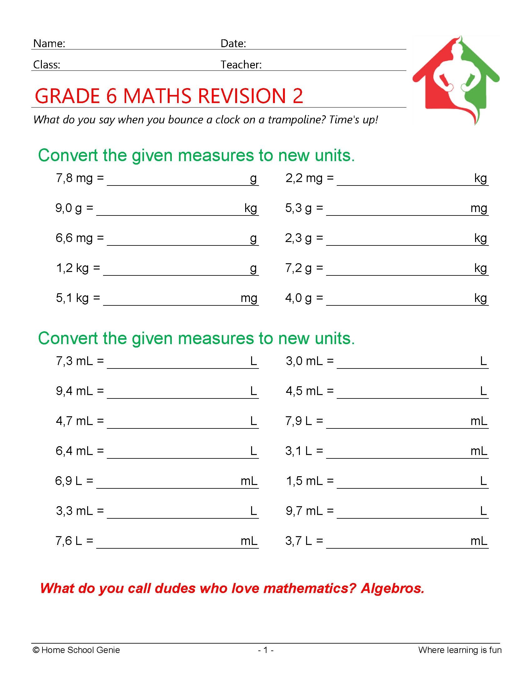 Free Printable Grade 6 Algebra Worksheets Free Math Worksheets