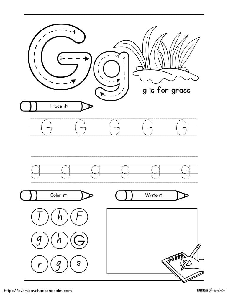 Free Printable Letter G Worksheets