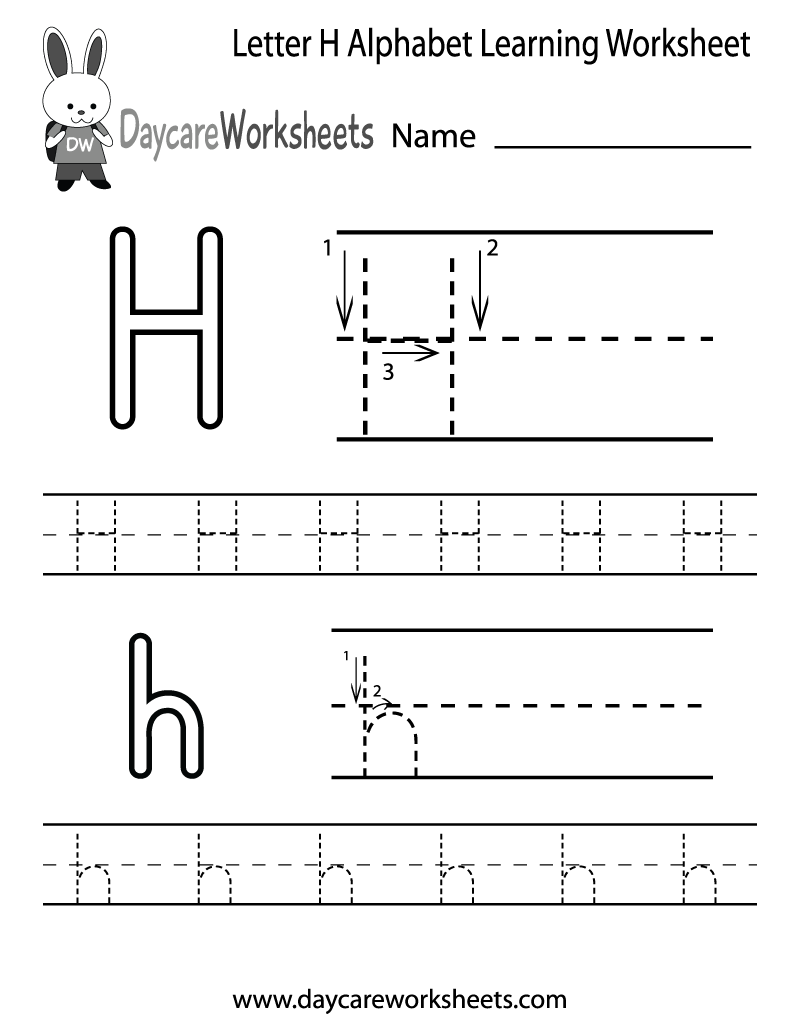 letter h worksheets for preschoolers
