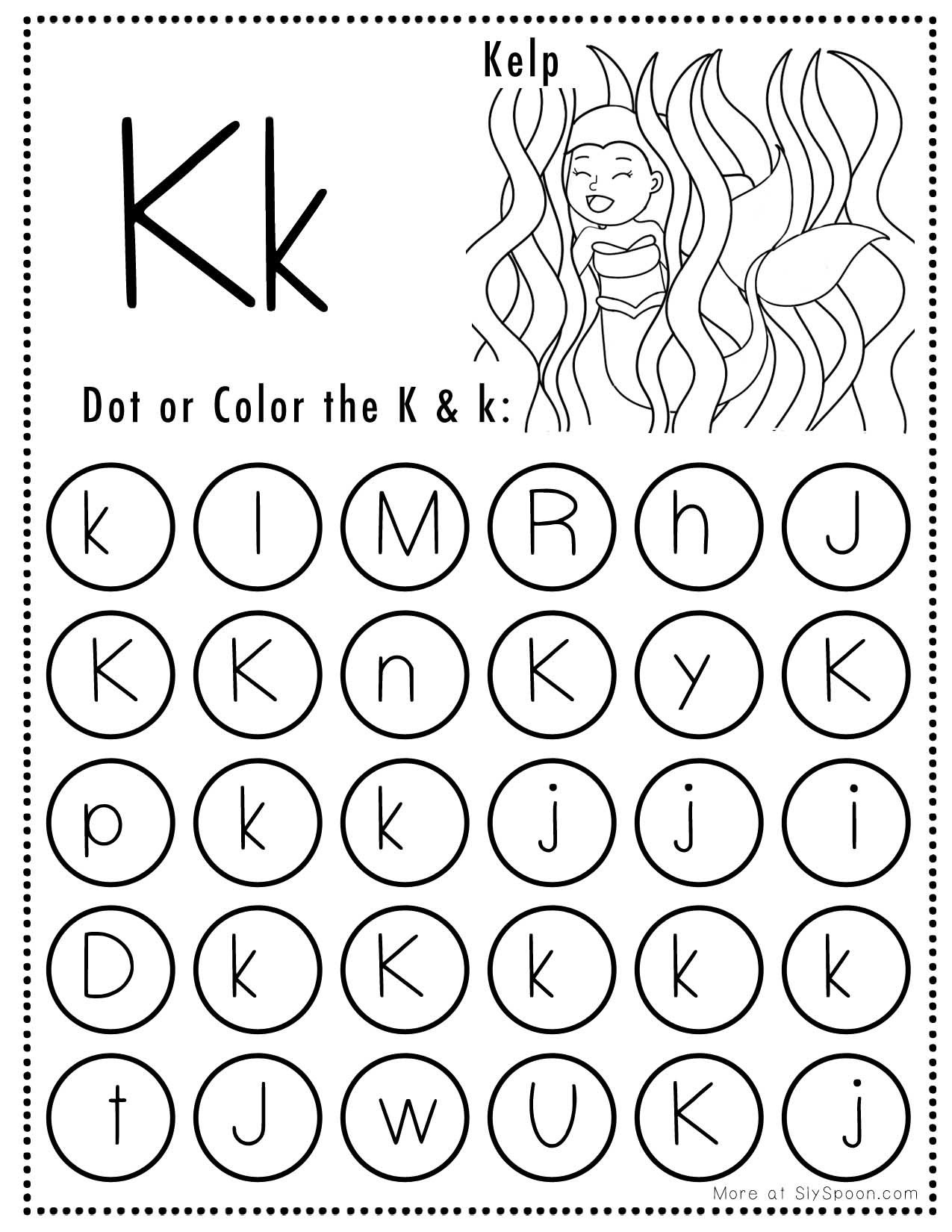 Free Printable Letter K Worksheets Sly Spoon