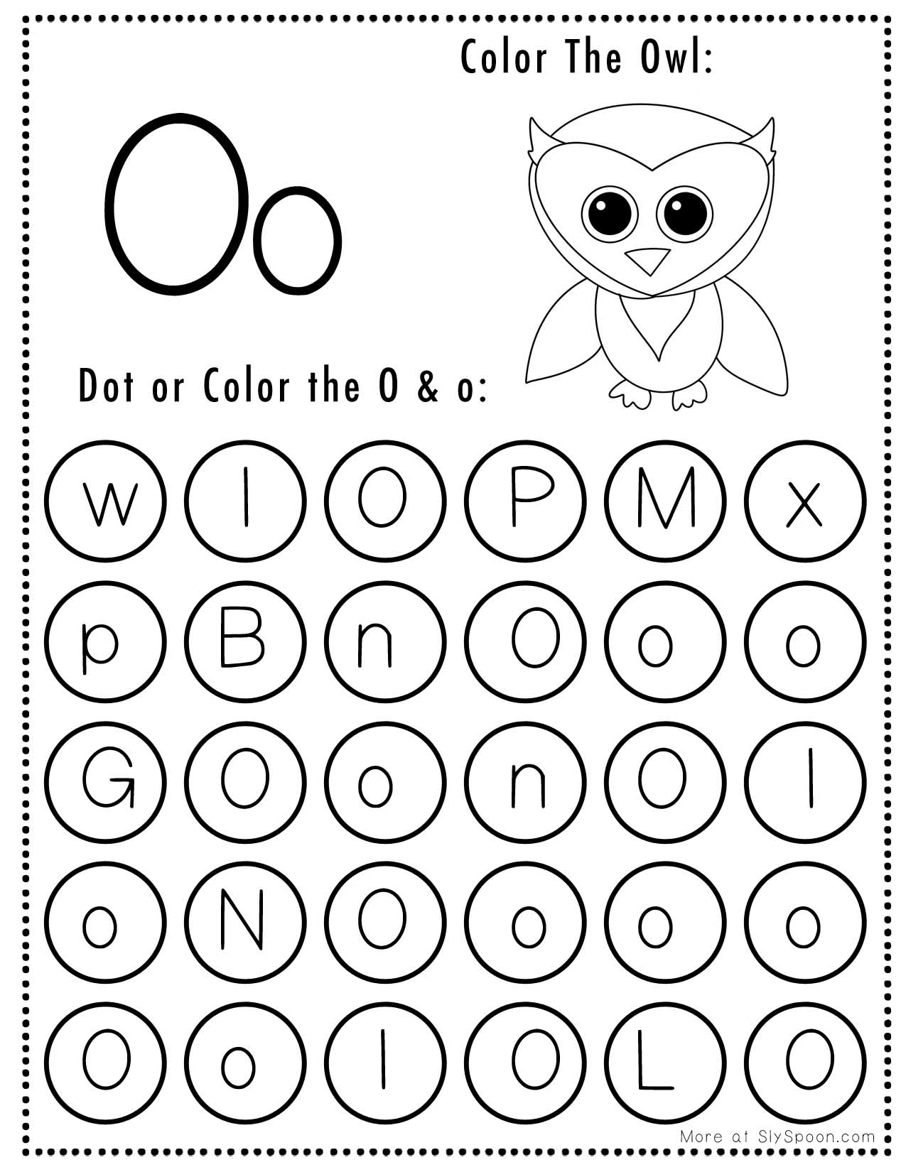 Free Printable Letter O Worksheets Sly Spoon
