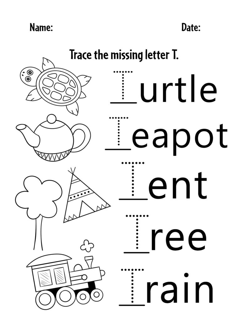 Free Printable Letter T Worksheets Preschool Preschool Coloring 