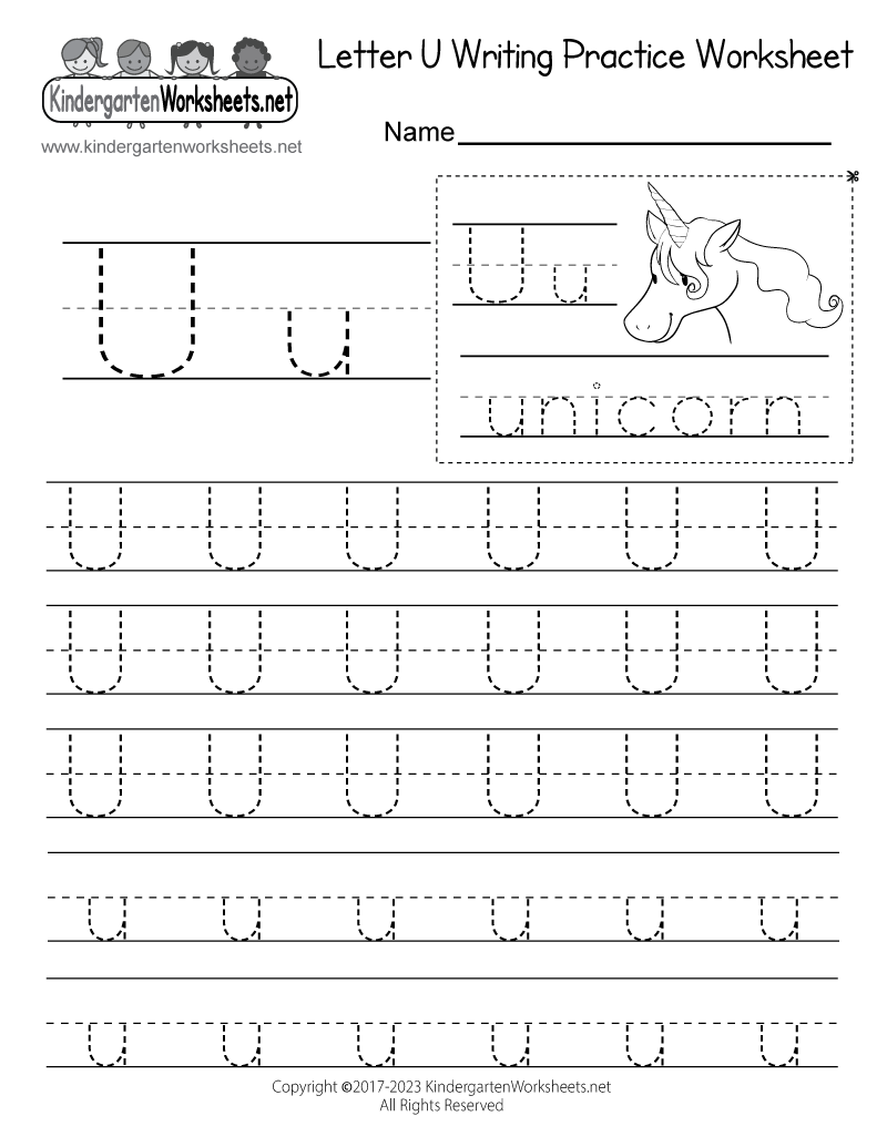 letter u worksheets for kindergarten