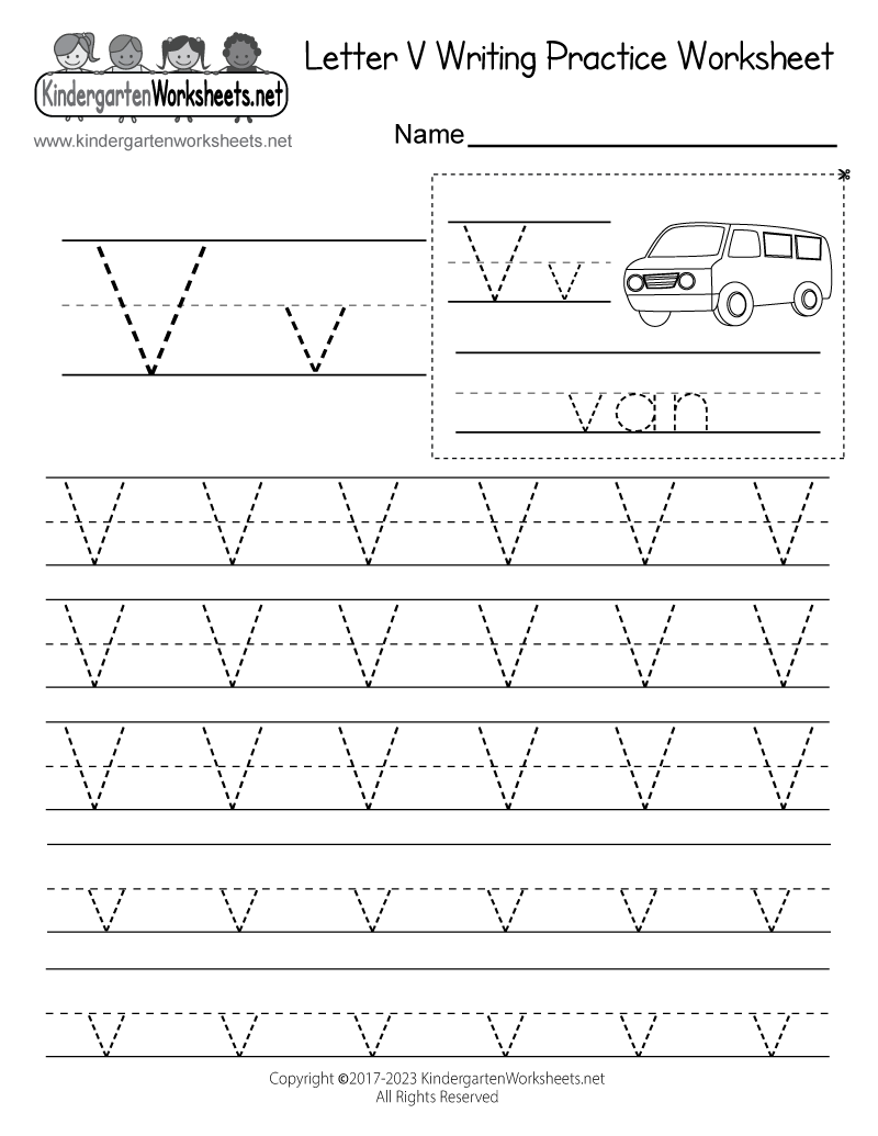 Free Printable Letter V Writing Practice Worksheet Free Printable Letter V Writing Practice Worksheet