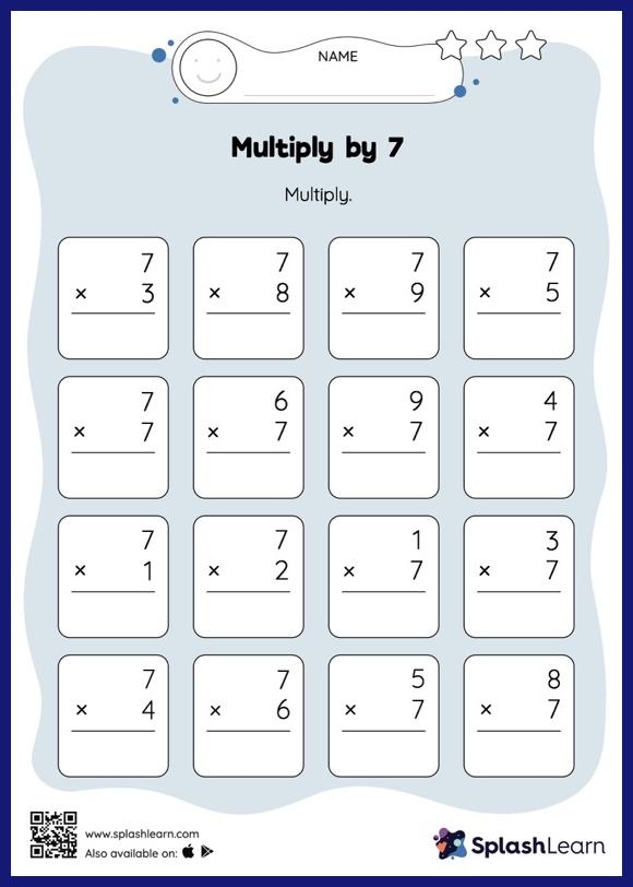 Free Printable Multiplication By 7 Worksheets SplashLearn Free Printable Multiplication By 7 Worksheets SplashLearn