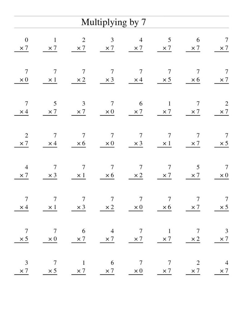 multiplying by 7 worksheet printable multiplying by 7 worksheet printable