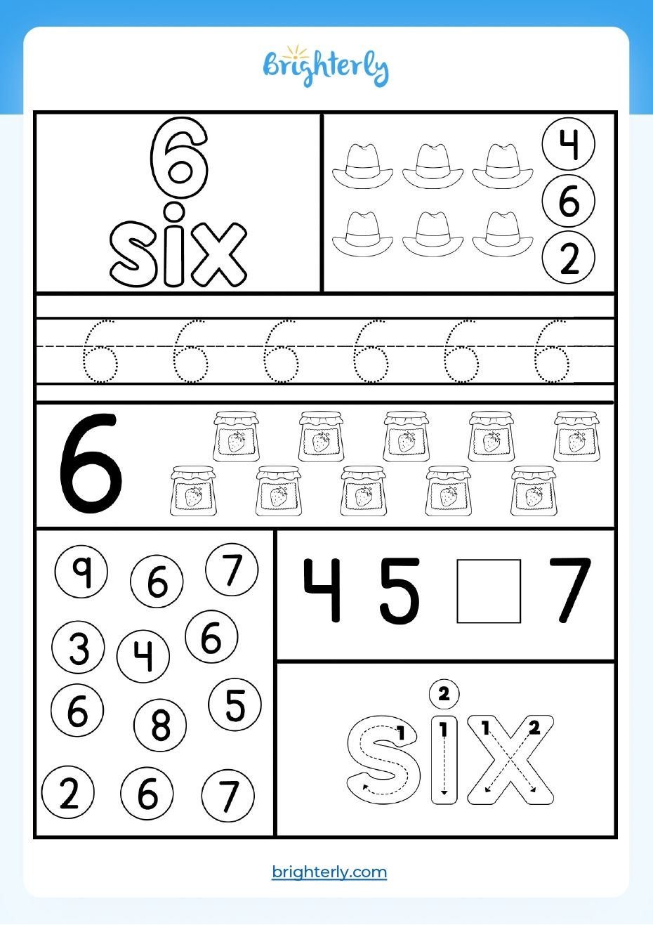 Free Printable Number 6 Six Worksheets For Kids PDFs Brighterly