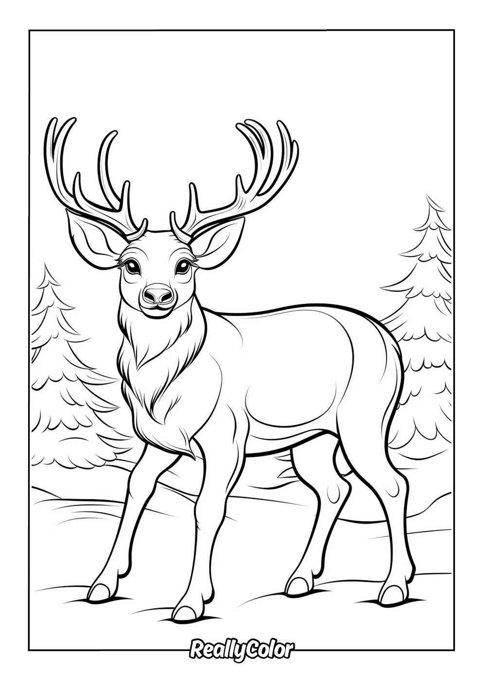 Free Printable Reindeer Coloring Pages