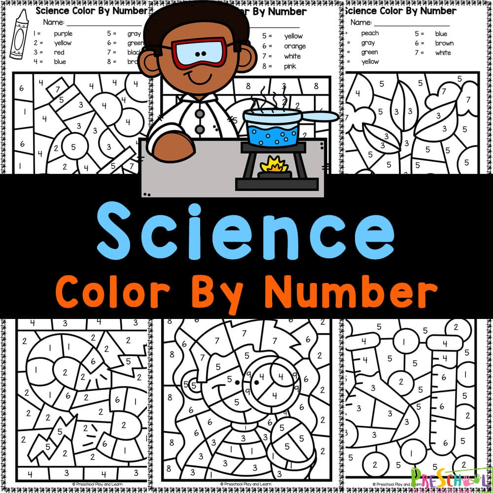 FREE Printable Science Color By Number Worksheets FREE Printable Science Color By Number Worksheets