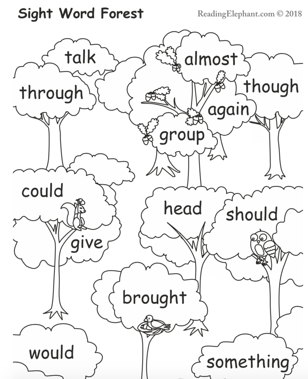 free printable sight word worksheets