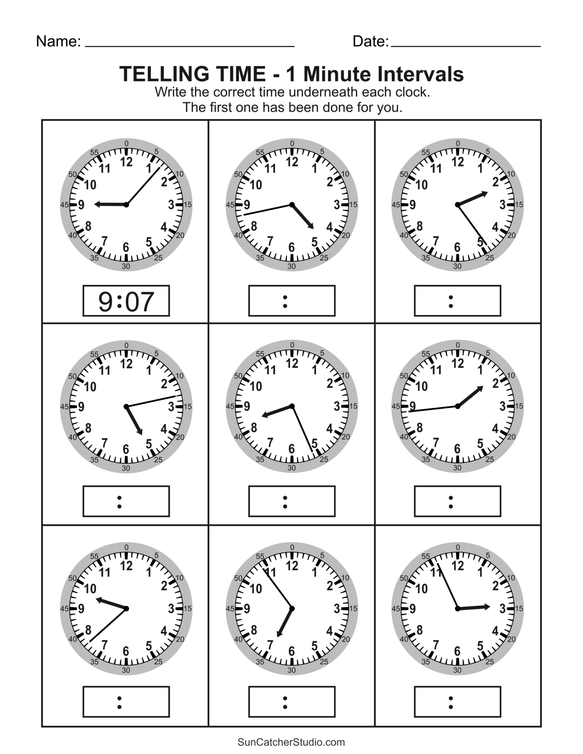 telling time kindergarten worksheets