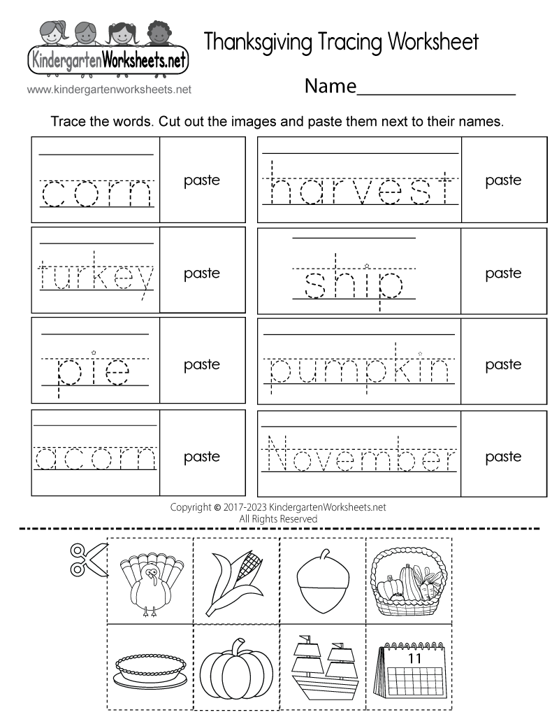 thanksgiving free printable worksheets
