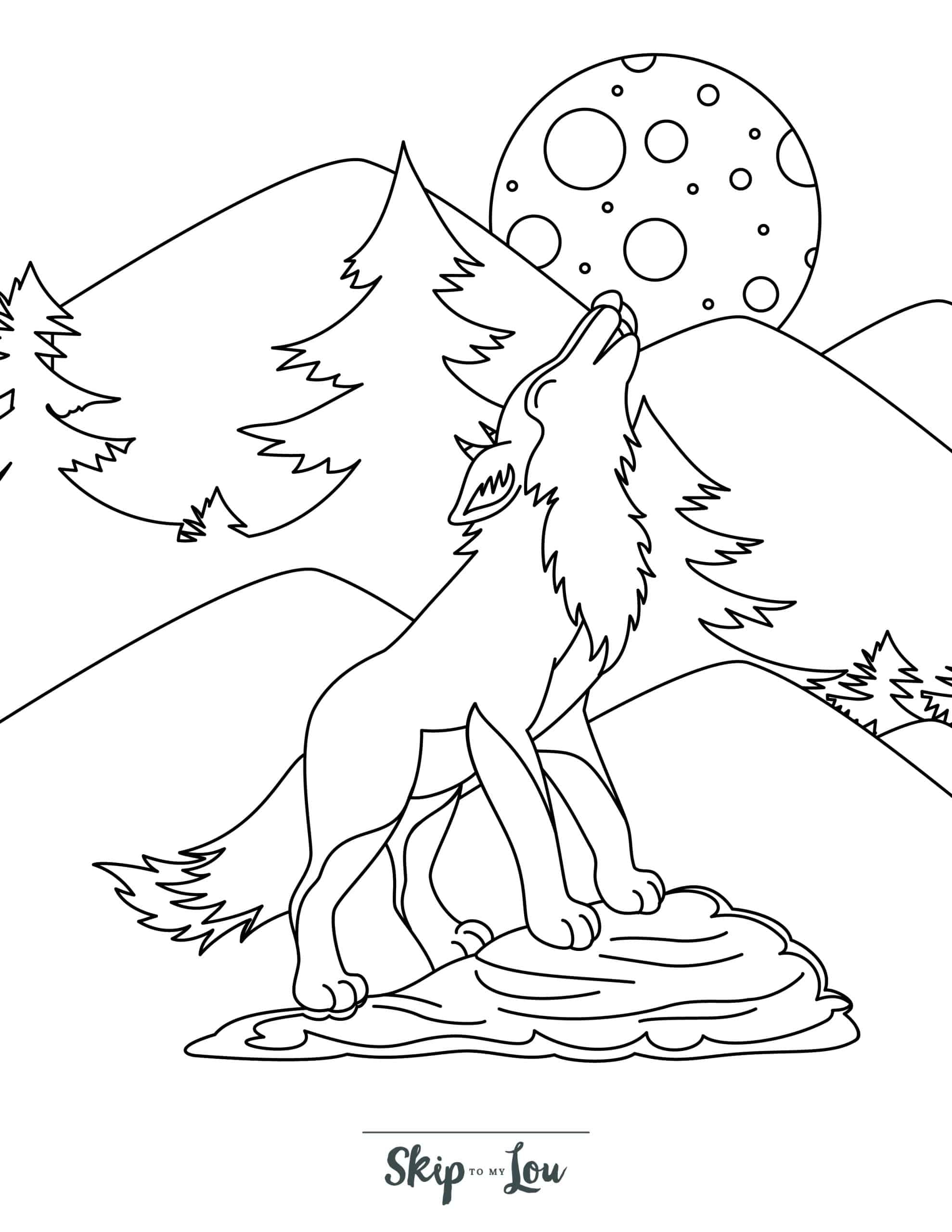 wolf coloring pages for adults