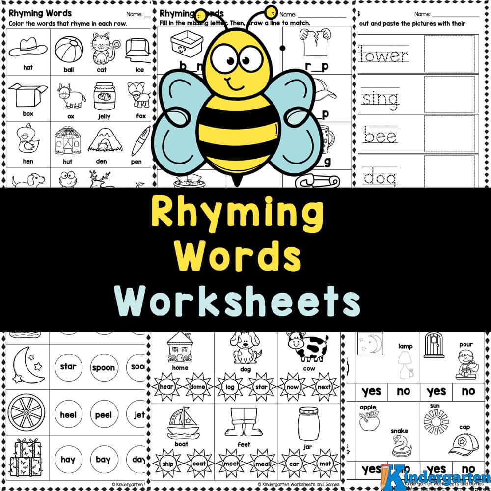 rhyming worksheets for kindergarten