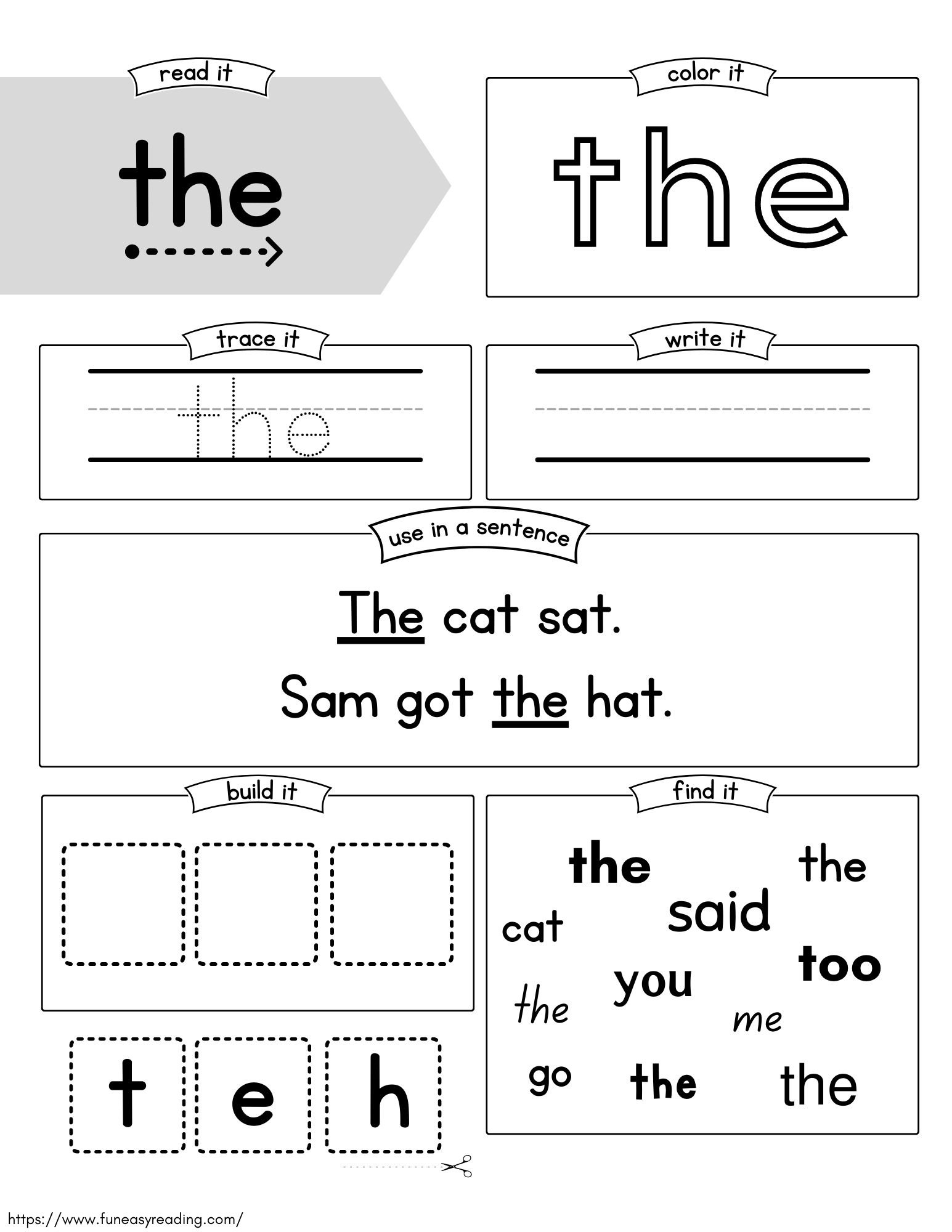 sight word worksheets free printables