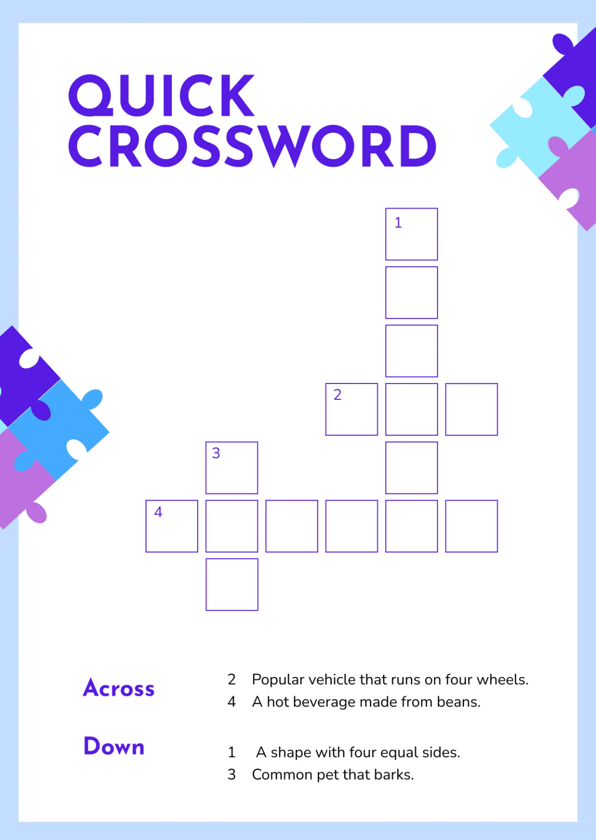 Free Small Crossword Template To Edit Online Free Small Crossword Template To Edit Online